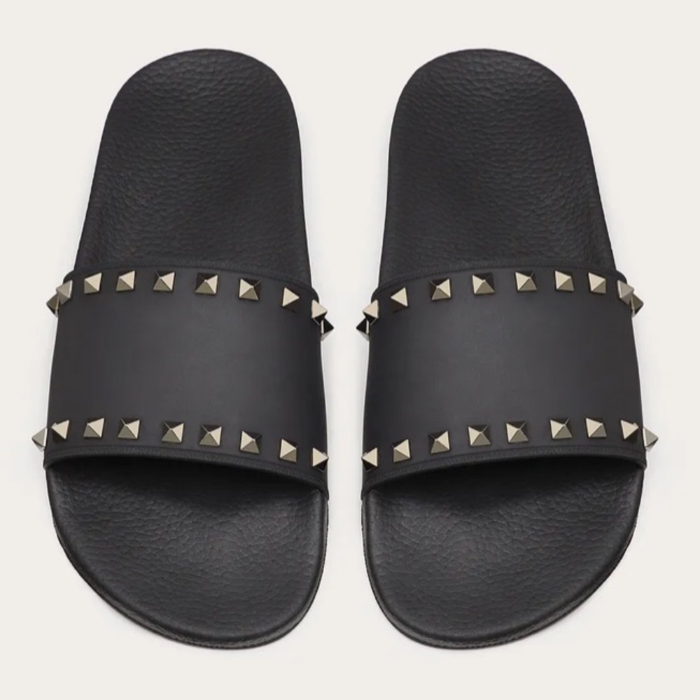 Valentino Rockstud Rubber Slider Sandal Women’s Size 7 Black